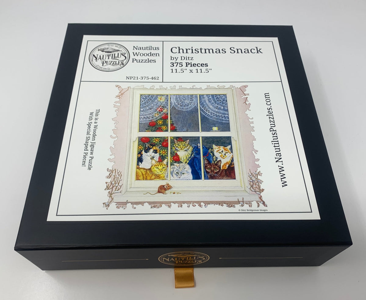 Christmas Snack - 375 Piece Wooden Jigsaw Puzzle - Nautilus Puzzles - Wooden Jigsaw Puzzles For Adults