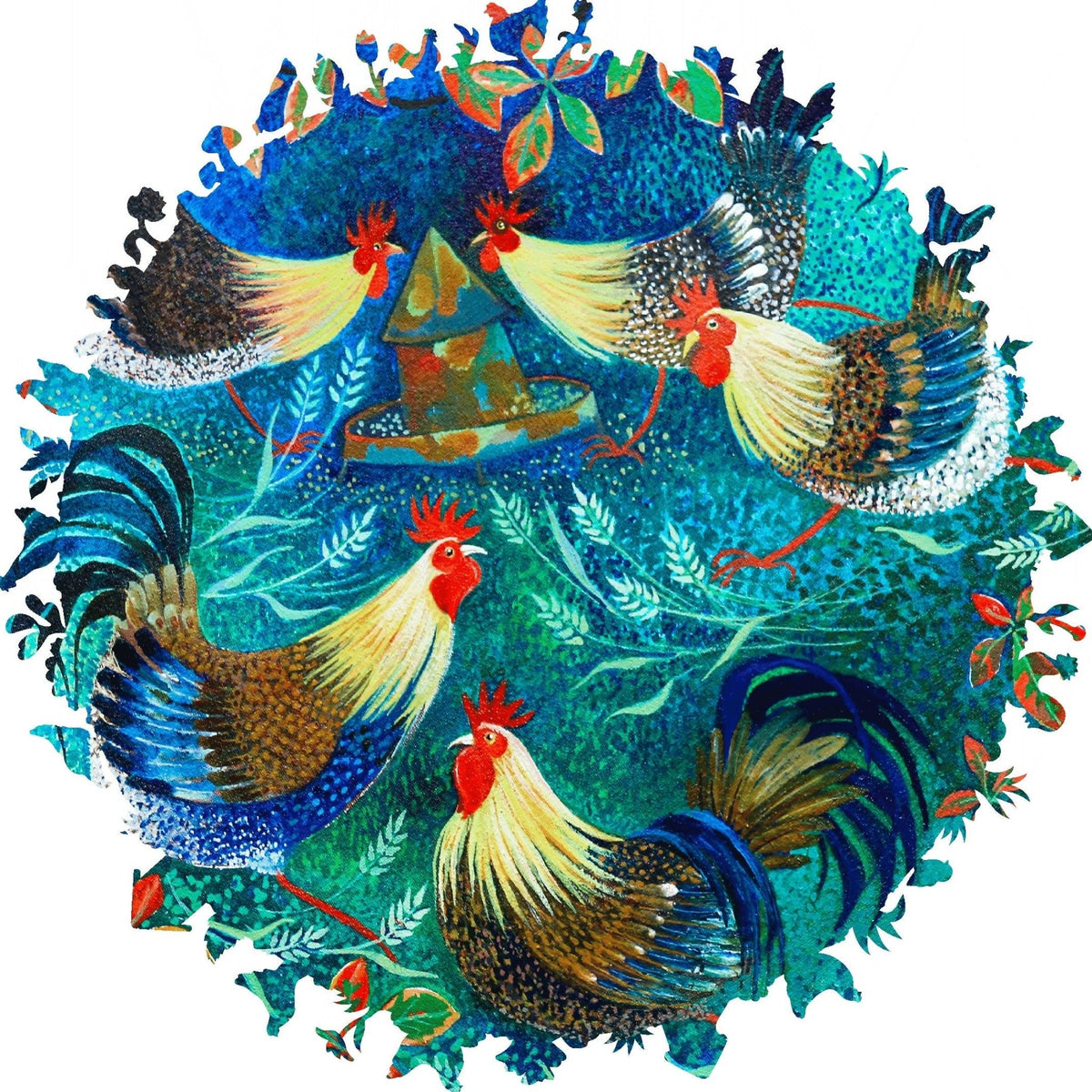 Curious Chickens (349 Piece Shaped Wooden Jigsaw Puzzle) - Nautilus Puzzles - Wooden Jigsaw Puzzles For Adults
