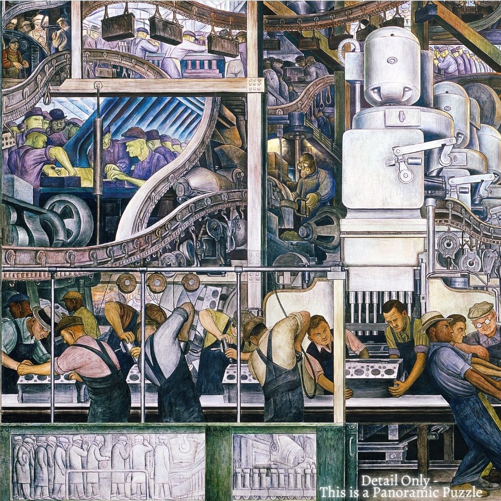 Detroit Industry - North Wall by Diego Rivera (609 Piece Wooden Jigsaw Puzzle) - Nautilus Puzzles - Wooden Jigsaw Puzzles For Adults