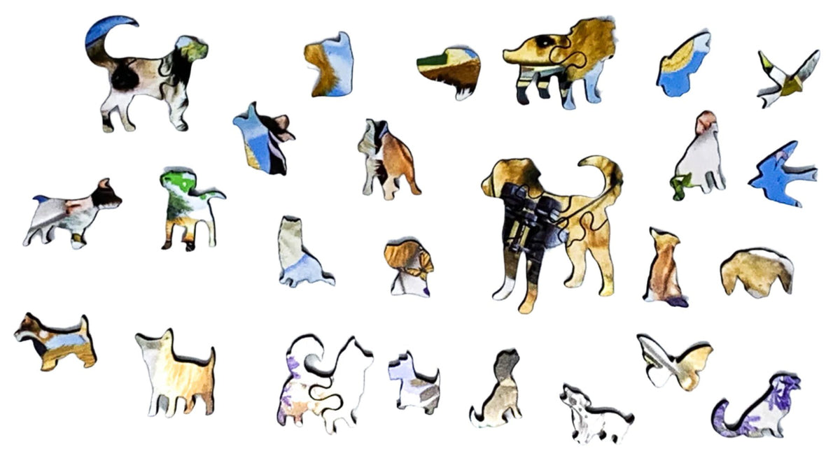 Dogs in Togs (150 Piece Wooden Jigsaw Puzzle) - Nautilus Puzzles - Wooden Jigsaw Puzzles For Adults