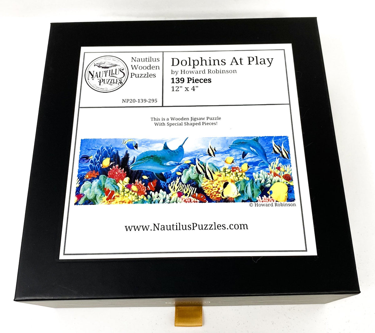 Dolphins At Play (139 Piece Wooden Jigsaw Puzzle) - Nautilus Puzzles - Wooden Jigsaw Puzzles For Adults