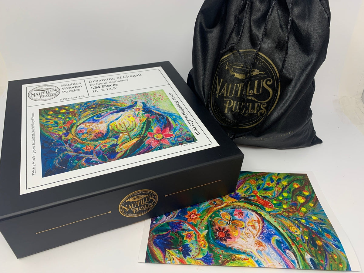 Dreaming of Chagall (534 Piece Wooden Jigsaw Puzzle) - Nautilus Puzzles - Wooden Jigsaw Puzzles For Adults