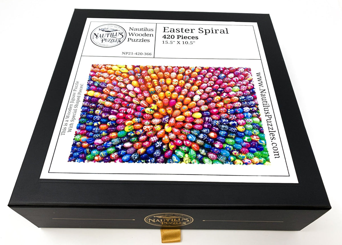 Easter Spiral (420 Piece Easter Wooden Jigsaw Puzzle) - Nautilus Puzzles - Wooden Jigsaw Puzzles For Adults