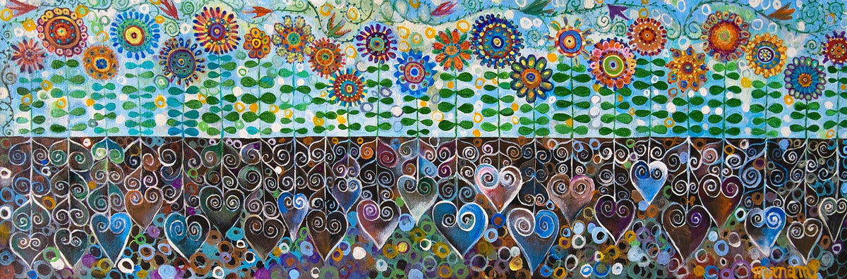 Flower Garden Blues (132 Piece Wooden Jigsaw Puzzle) - Nautilus Puzzles - Wooden Jigsaw Puzzles For Adults