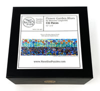 Flower Garden Blues (132 Piece Wooden Jigsaw Puzzle) - Nautilus Puzzles - Wooden Jigsaw Puzzles For Adults