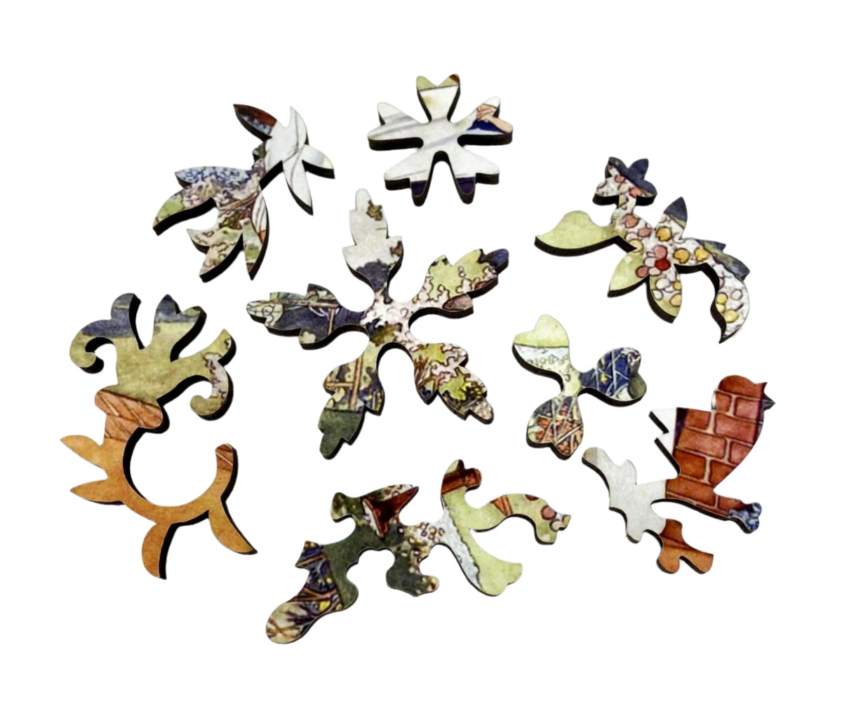 Garden Lady (47 Pieces) by Charles Robinson, Mini Wooden Jigsaw Puzzle - Nautilus Puzzles - Wooden Jigsaw Puzzles For Adults