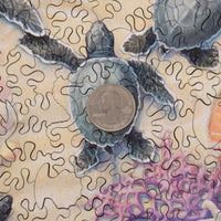 Green Turtle Hatchlings - 361 Piece Wooden Jigsaw Puzzle for Adults - Nautilus Puzzles - Wooden Jigsaw Puzzles For Adults