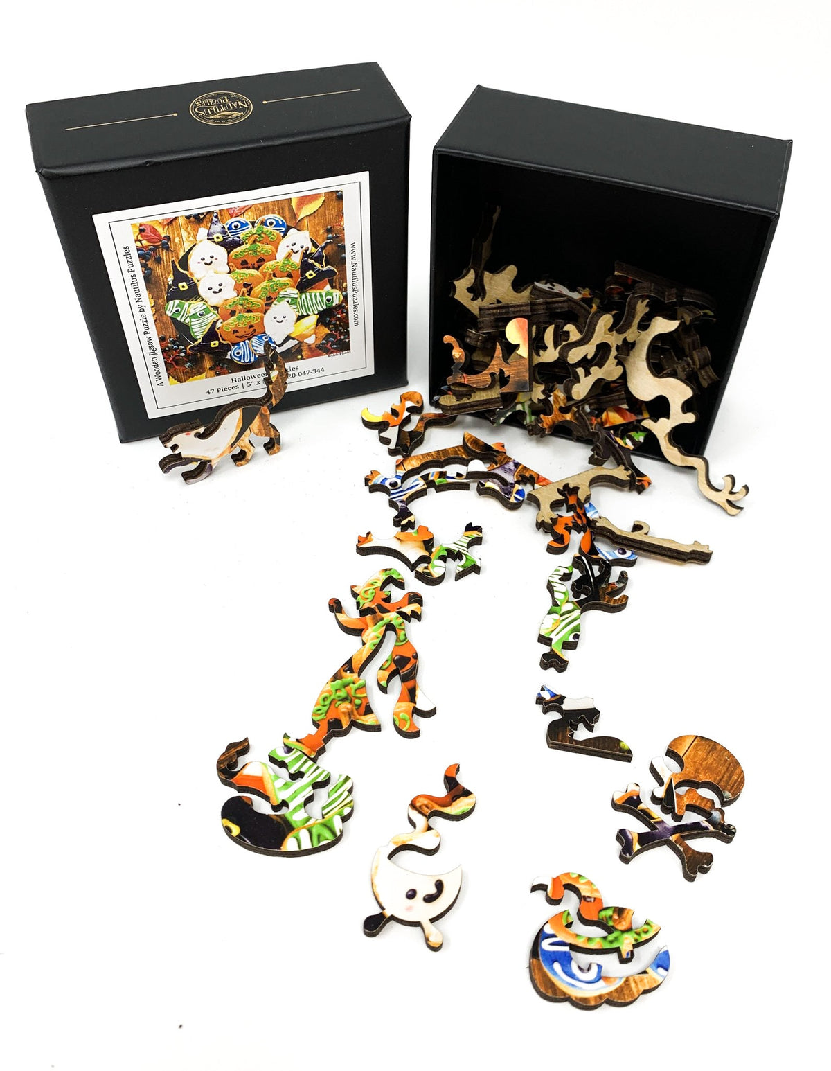 Halloween Cookies (47 Piece Mini Halloween Wooden Jigsaw Puzzle) - Nautilus Puzzles - Wooden Jigsaw Puzzles For Adults