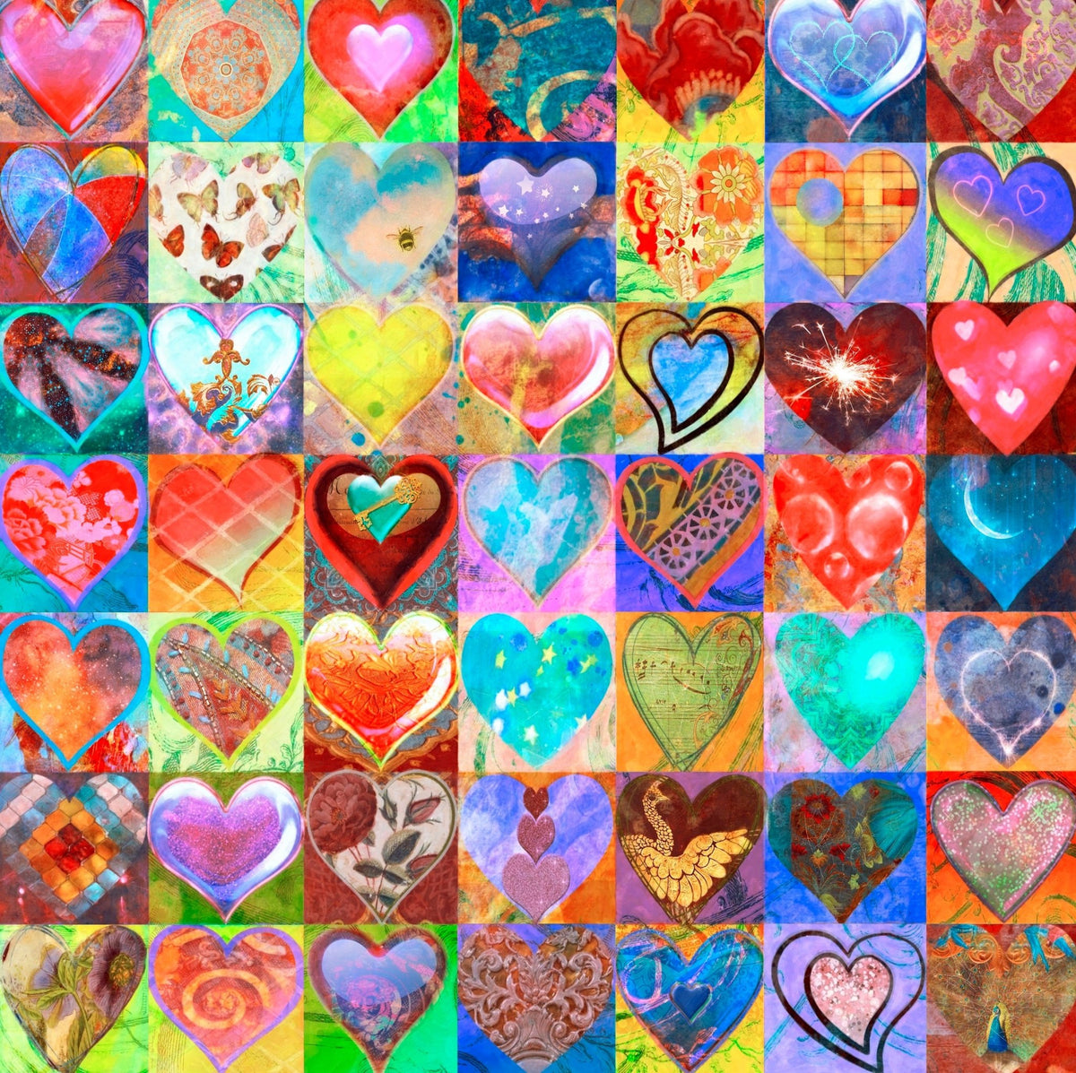 Hearts (59 Piece Mini Wooden Jigsaw Puzzle) - Nautilus Puzzles - Wooden Jigsaw Puzzles For Adults