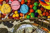 Heavenly Candy (51 Pieces) Mini Wooden Puzzle - Nautilus Puzzles - Wooden Jigsaw Puzzles For Adults