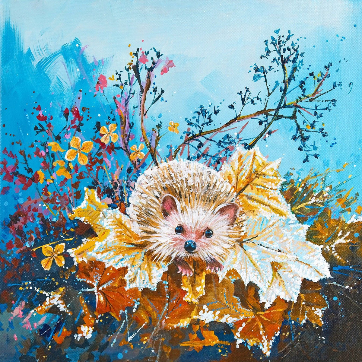 Hedgehog in Autumn (50 Piece Mini Autumn Wooden Jigsaw Puzzle) - Nautilus Puzzles - Wooden Jigsaw Puzzles For Adults
