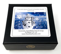 Snowmen, Snowflakes Stars & Songs (51 Piece Mini Christmas Puzzle) - Nautilus Puzzles - Wooden Jigsaw Puzzles For Adults