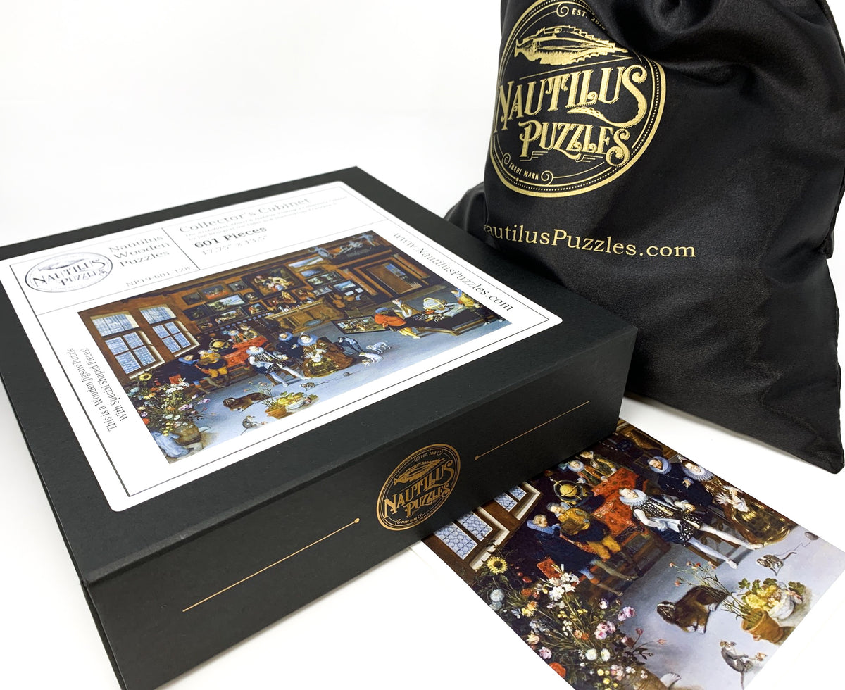 Collector's Cabinet by Brueghel the Elder and Hieronymus Francken (601 Piece Wooden Jigsaw Puzzle) - Nautilus Puzzles - Wooden Jigsaw Puzzles For Adults