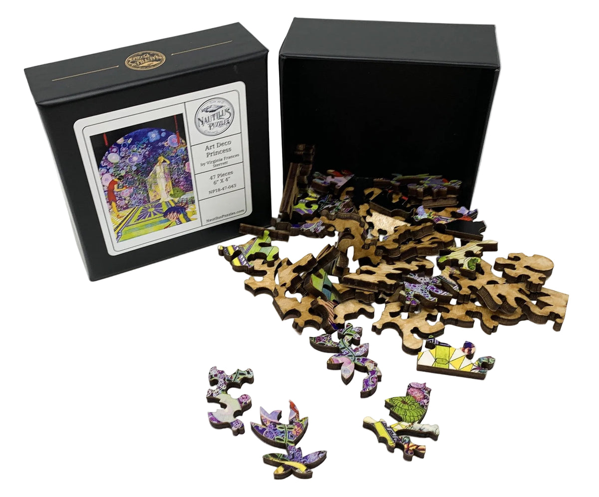 Art Deco Princess (From Tanglewood Tales) (47 Piece Wooden Jigsaw Puzzle) - Nautilus Puzzles - Wooden Jigsaw Puzzles For Adults