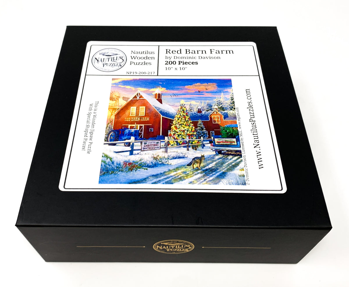 Red Barn Farm - 200 Piece Wooden Jigsaw Puzzle - Nautilus Puzzles - Wooden Jigsaw Puzzles For Adults