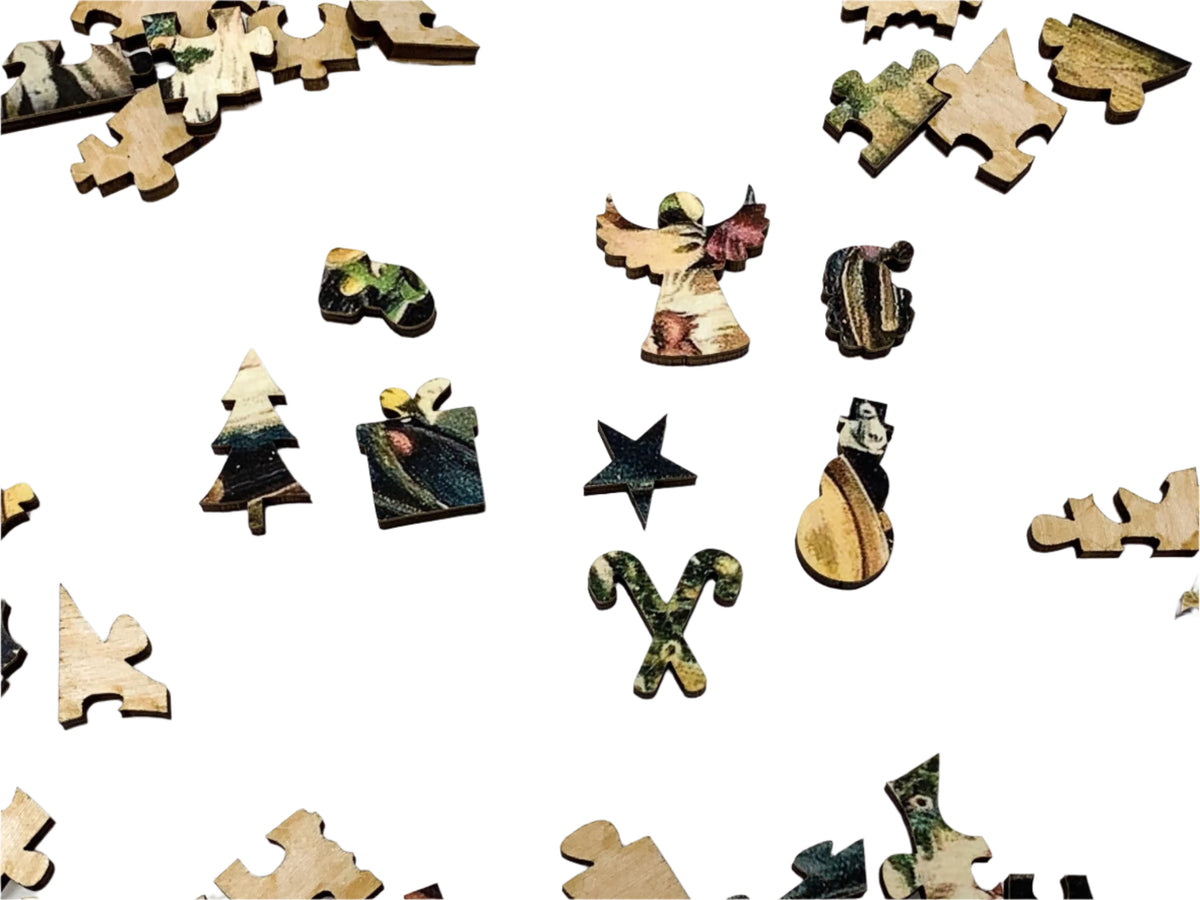 Hello, Santa (Victorian Santa 6) (50 Piece Mini Wooden Christmas Jigsaw Puzzle) - Nautilus Puzzles - Wooden Jigsaw Puzzles For Adults
