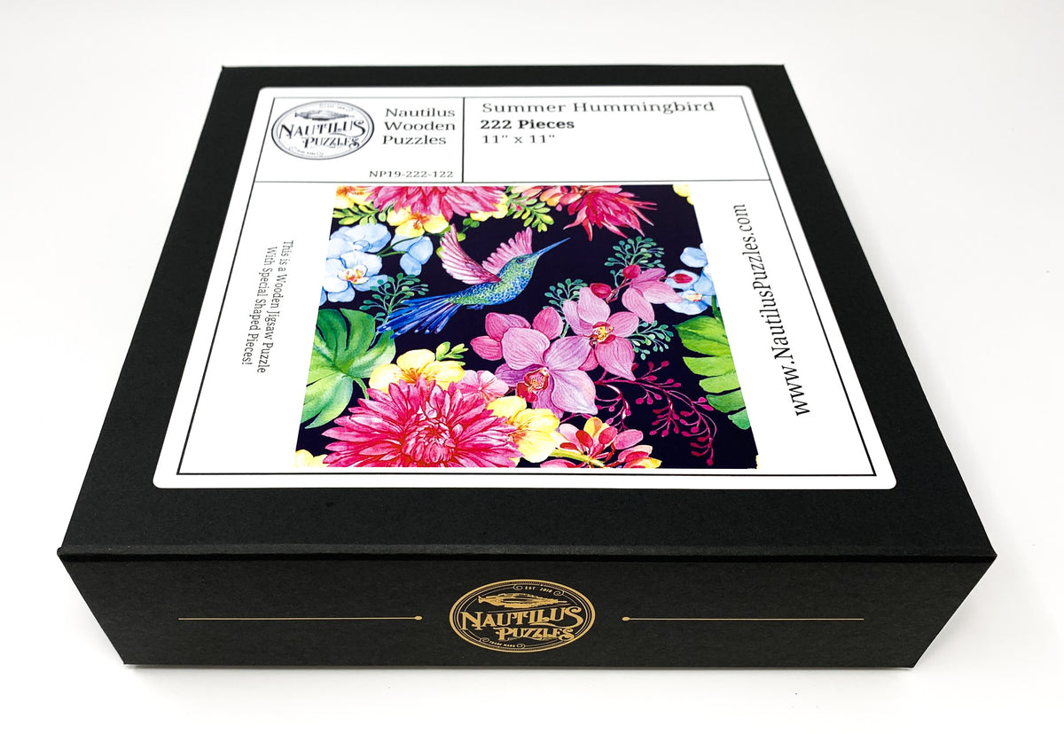Summer Hummingbird - 222 Piece Wooden Jigsaw Puzzle - Nautilus Puzzles - Wooden Jigsaw Puzzles For Adults