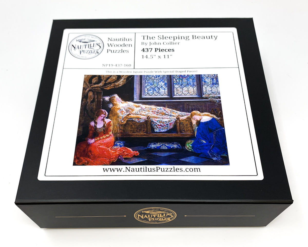 The Sleeping Beauty by John Collier (437 Piece Wooden Jigsaw Puzzle) - Nautilus Puzzles - Wooden Jigsaw Puzzles For Adults