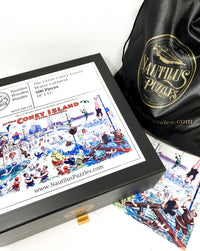 The Great Coney Island Water Carnival - 500 Piece Wooden Jigsaw Puzzle - Nautilus Puzzles - Wooden Jigsaw Puzzles For Adults