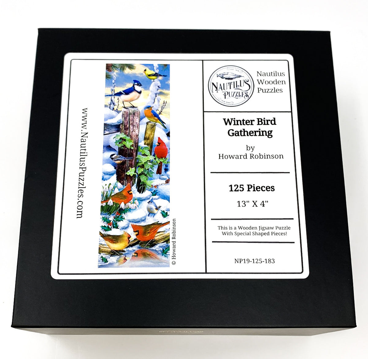 Winter Bird Gathering (125 Piece Wooden Jigsaw Puzzle) - Nautilus Puzzles - Wooden Jigsaw Puzzles For Adults