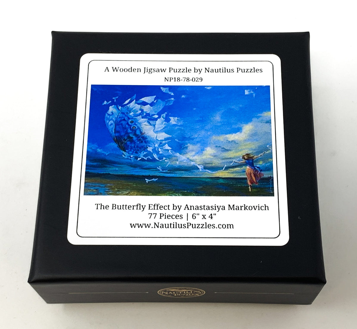 The Butterfly Effect by Anastasiya Markovich (77 Pieces) Mini Wooden Jigsaw Puzzle - Nautilus Puzzles - Wooden Jigsaw Puzzles For Adults
