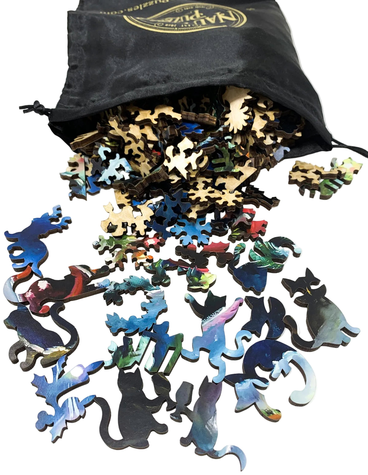 A Purr-fect Christmas - 261 Piece Wooden Jigsaw Puzzle - Nautilus Puzzles - Wooden Jigsaw Puzzles For Adults