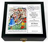 Alice in Wonderland "Off With Her Head!" (425 Piece Wooden Jigsaw Puzzle) - Nautilus Puzzles - Wooden Jigsaw Puzzles For Adults