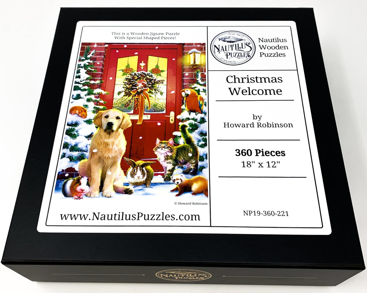 Christmas Welcome (360 Piece Christmas Wooden Jigsaw Puzzle) - Nautilus Puzzles - Wooden Jigsaw Puzzles For Adults