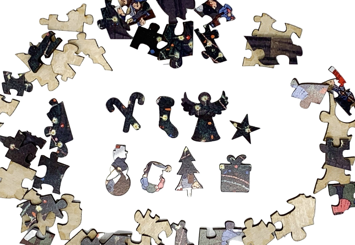 The Giant Christmas Tree (51 Pieces) Mini Wooden Christmas Puzzle - Nautilus Puzzles - Wooden Jigsaw Puzzles For Adults