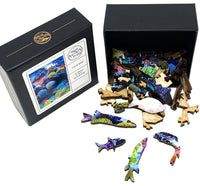 Coral Reef (51 Piece Mini Ocean Wooden Jigsaw Puzzle) - Nautilus Puzzles - Wooden Jigsaw Puzzles For Adults