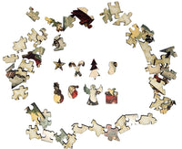 Skiing Santa (Victorian Santa 4) (50 Pieces), Mini Wooden Jigsaw Puzzle - Nautilus Puzzles - Wooden Jigsaw Puzzles For Adults