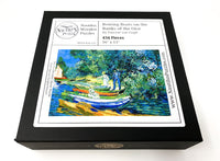 Rowing Boats on the Banks of the Oise by Vincent Van Gogh (434 Piece Wooden Jigsaw Puzzle) - Nautilus Puzzles - Wooden Jigsaw Puzzles For Adults
