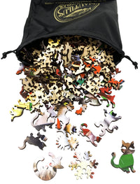Crazy Christmas Cats - 261 Piece Christmas Wooden Jigsaw Puzzle - Nautilus Puzzles - Wooden Jigsaw Puzzles For Adults