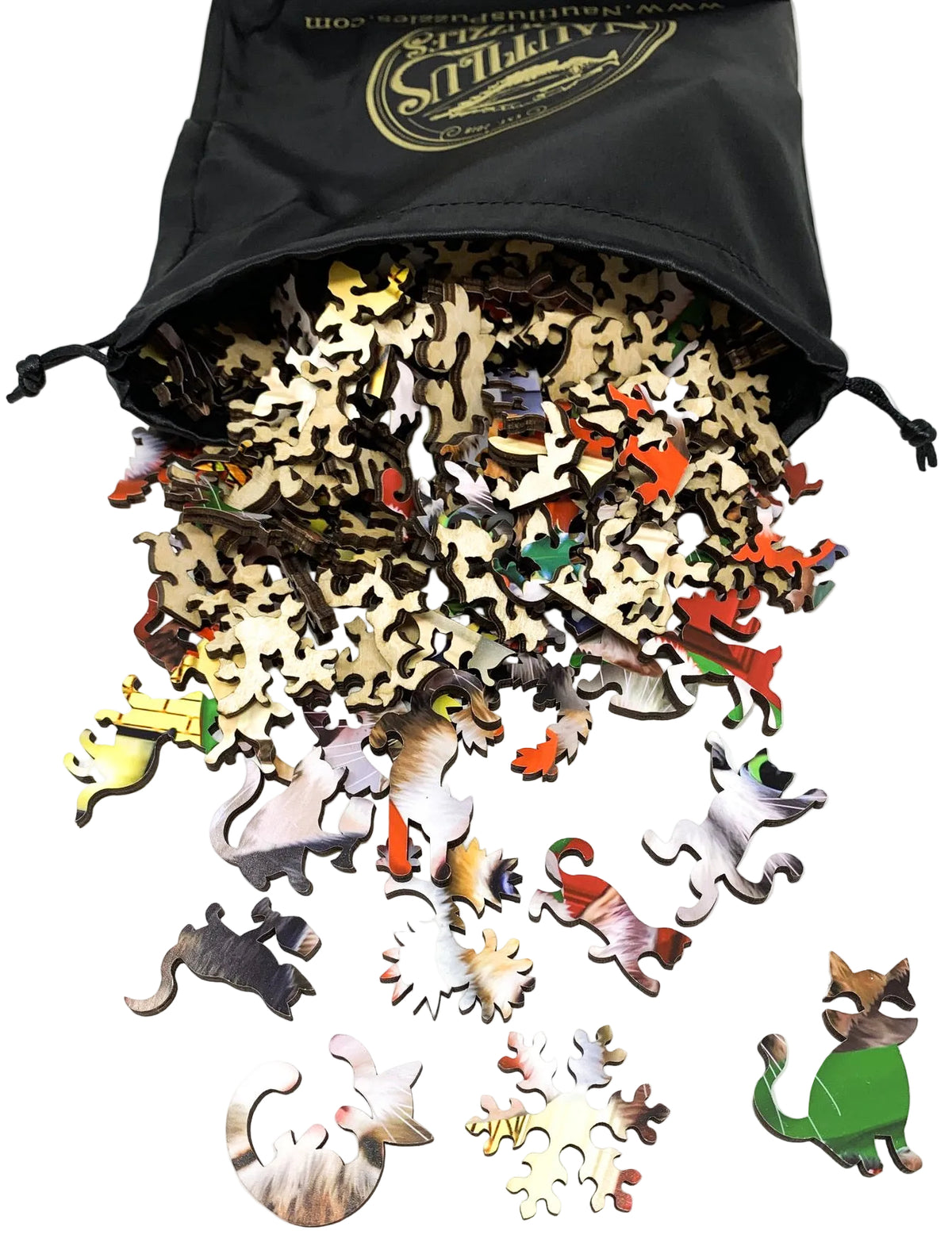 Crazy Christmas Cats - 261 Piece Christmas Wooden Jigsaw Puzzle - Nautilus Puzzles - Wooden Jigsaw Puzzles For Adults