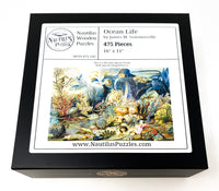 Ocean Life by James M. Sommerville (475 Piece Ocean Wooden Jigsaw Puzzle) - Nautilus Puzzles - Wooden Jigsaw Puzzles For Adults