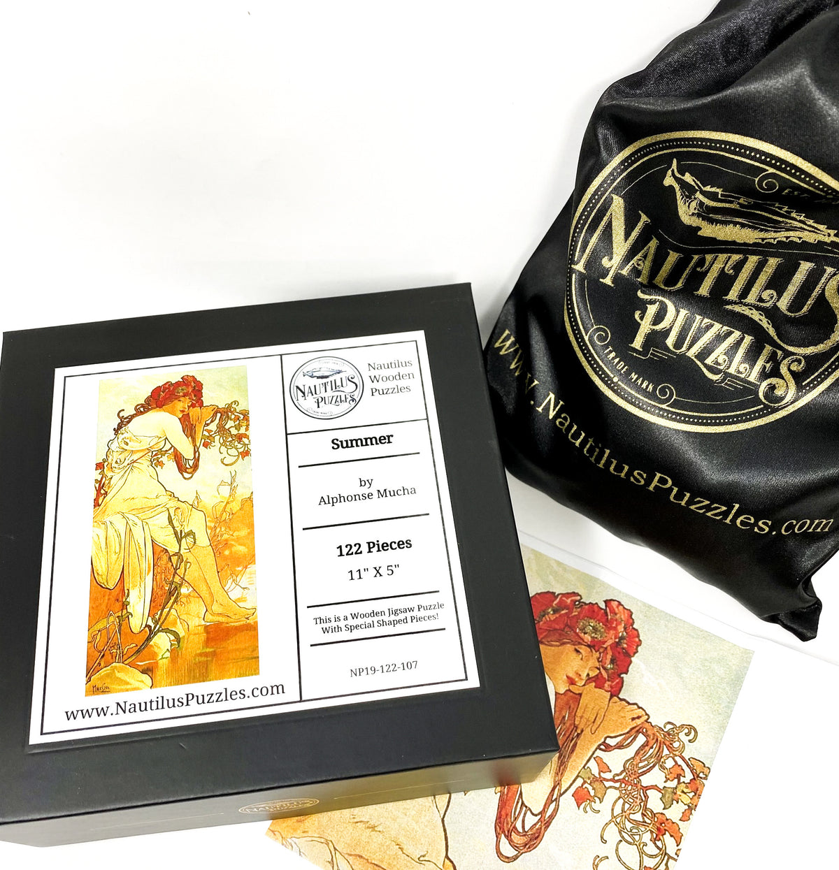 Summer by Alphonse Mucha (122 Piece Wooden Jigsaw Puzzle) - Nautilus Puzzles - Wooden Jigsaw Puzzles For Adults