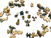 Santa At The Gate (Victorian Santa 3) (51 Pieces) Mini Christmas Wooden Jigsaw Puzzle - Nautilus Puzzles - Wooden Jigsaw Puzzles For Adults