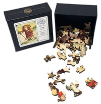 Skiing Santa (Victorian Santa 4) (50 Pieces), Mini Wooden Jigsaw Puzzle - Nautilus Puzzles - Wooden Jigsaw Puzzles For Adults
