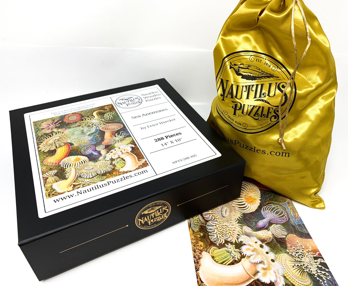 Sea Anemones by Ernst Haeckel - 288 Piece Wooden Jigsaw Puzzle - Nautilus Puzzles - Wooden Jigsaw Puzzles For Adults