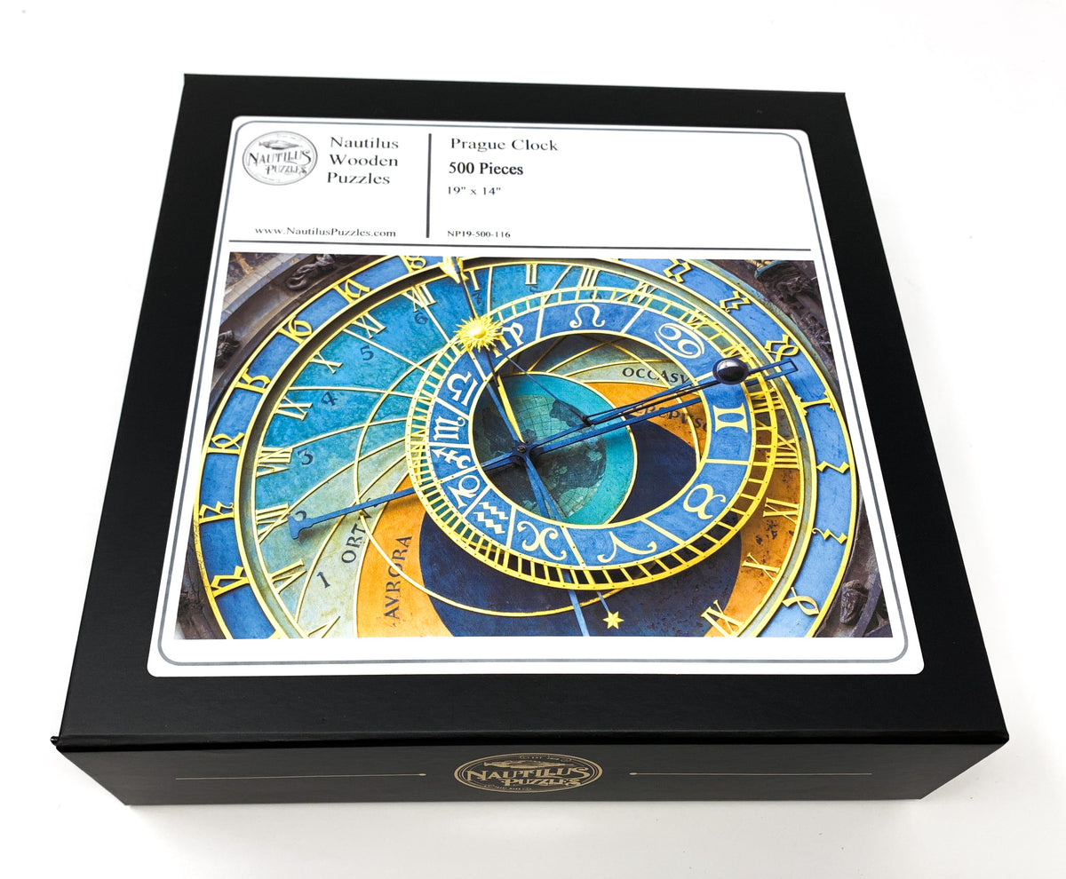 Prague Clock - 500 Piece Wooden Jigsaw Puzzle - Nautilus Puzzles - Wooden Jigsaw Puzzles For Adults