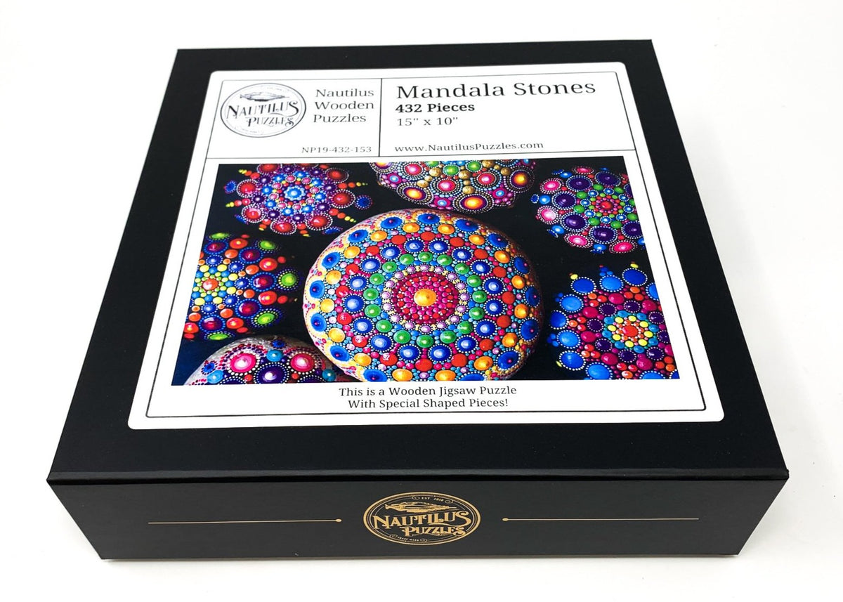 Mandala Stones (432 Piece Wooden Jigsaw Puzzle) - Nautilus Puzzles - Wooden Jigsaw Puzzles For Adults