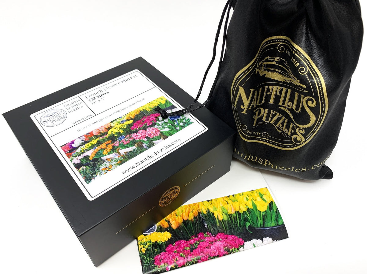 French Flower Market (122 Piece Wooden Jigsaw Puzzle) - Nautilus Puzzles - Wooden Jigsaw Puzzles For Adults
