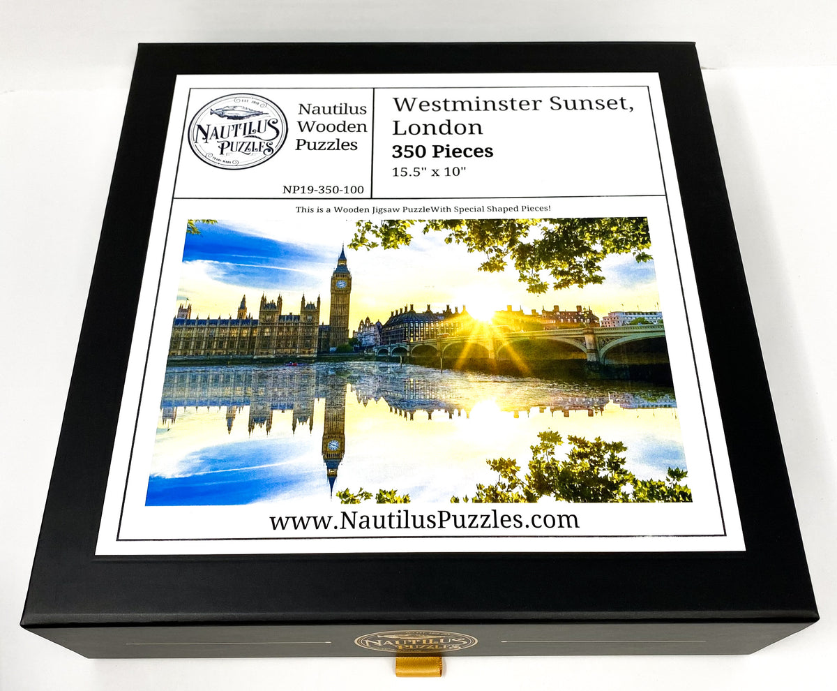 Westminster Sunset, London (350 Piece Wooden Jigsaw Puzzle) - Nautilus Puzzles - Wooden Jigsaw Puzzles For Adults