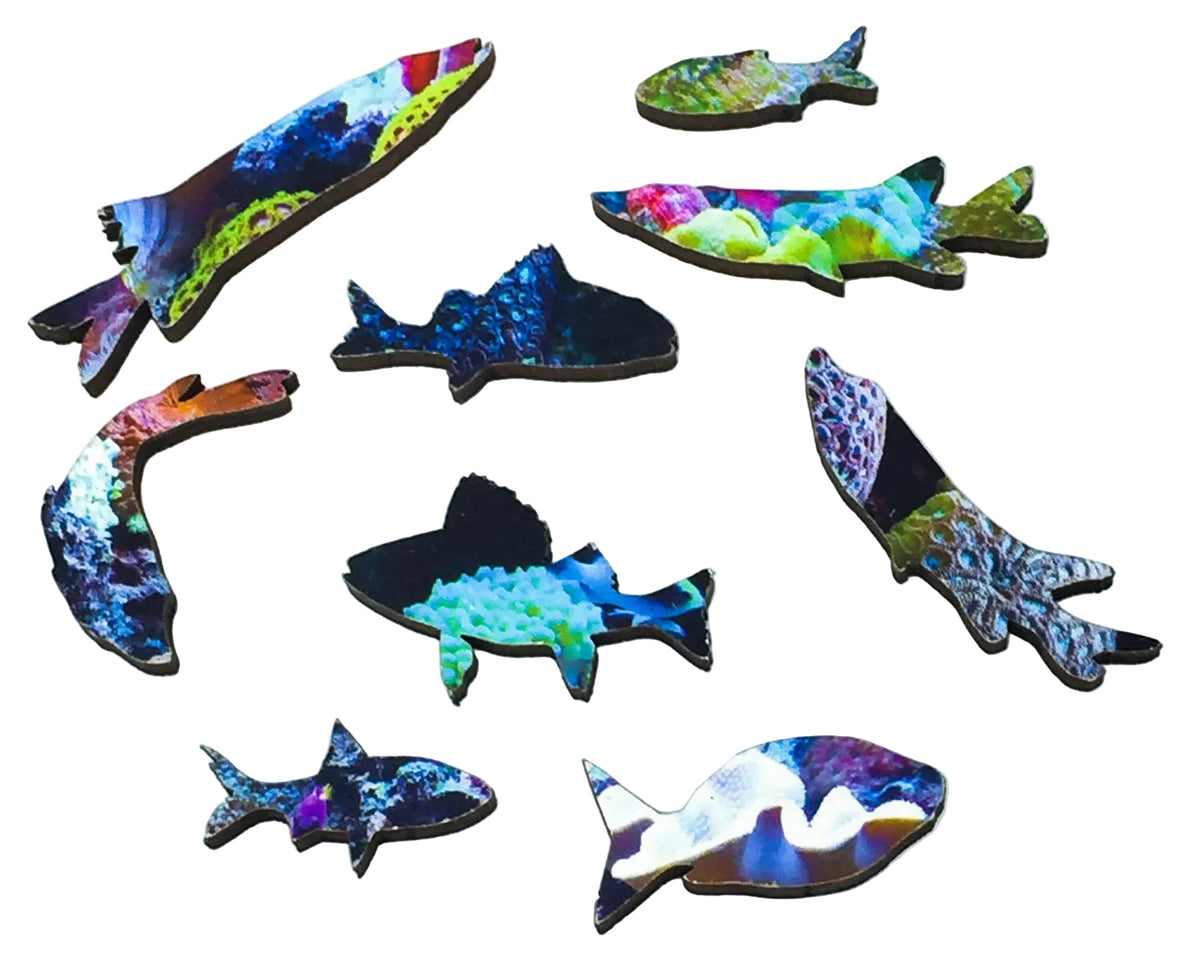 Coral Reef (51 Piece Mini Ocean Wooden Jigsaw Puzzle) - Nautilus Puzzles - Wooden Jigsaw Puzzles For Adults