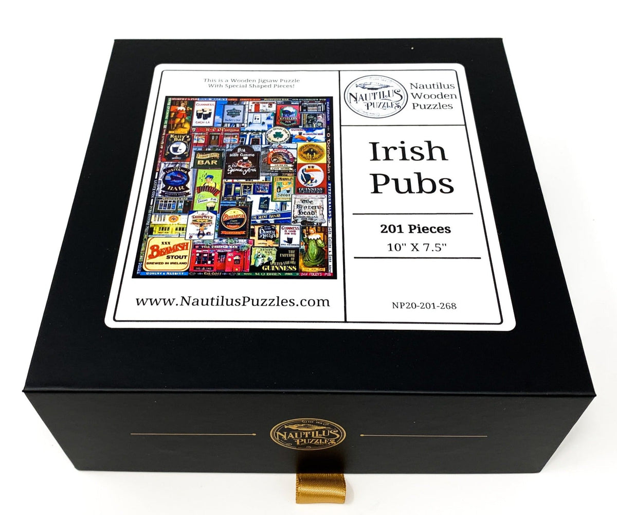 Irish Pubs (201 Piece Wooden Jigsaw Puzzle) - Nautilus Puzzles - Wooden Jigsaw Puzzles For Adults