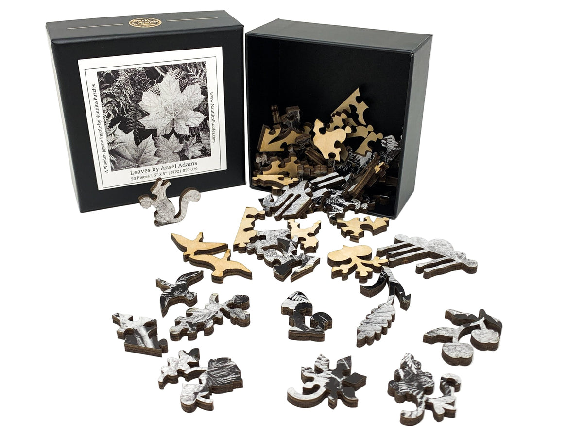 Leaves by Ansel Adams (50 Piece Mini Wooden Jigsaw Puzzle) - Nautilus Puzzles - Wooden Jigsaw Puzzles For Adults