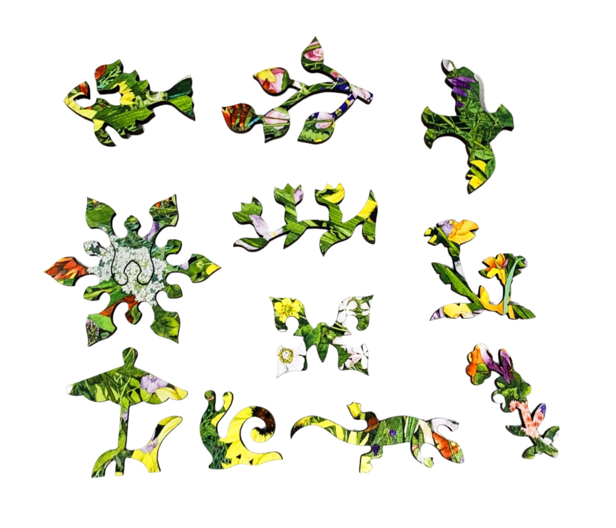 Look Who's Hiding (50 Piece Mini Wooden Jigsaw Puzzle) - Nautilus Puzzles - Wooden Jigsaw Puzzles For Adults