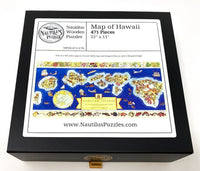 Map of Hawaii (471 Piece Wooden Jigsaw Puzzle) - Nautilus Puzzles - Wooden Jigsaw Puzzles For Adults