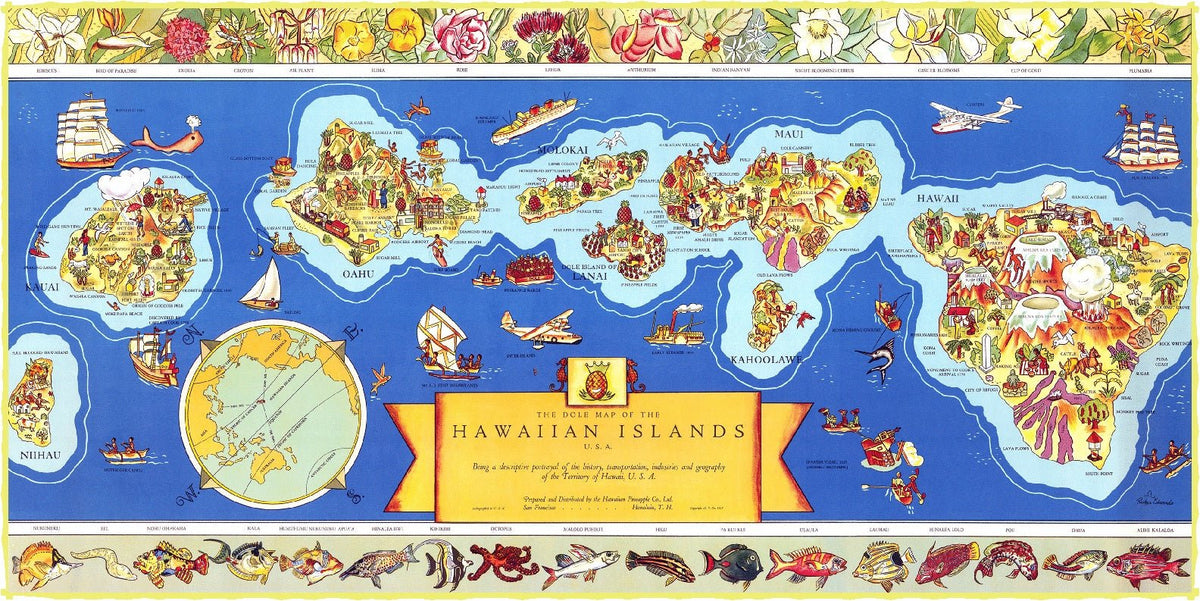 Map of Hawaii (471 Piece Wooden Jigsaw Puzzle) - Nautilus Puzzles - Wooden Jigsaw Puzzles For Adults