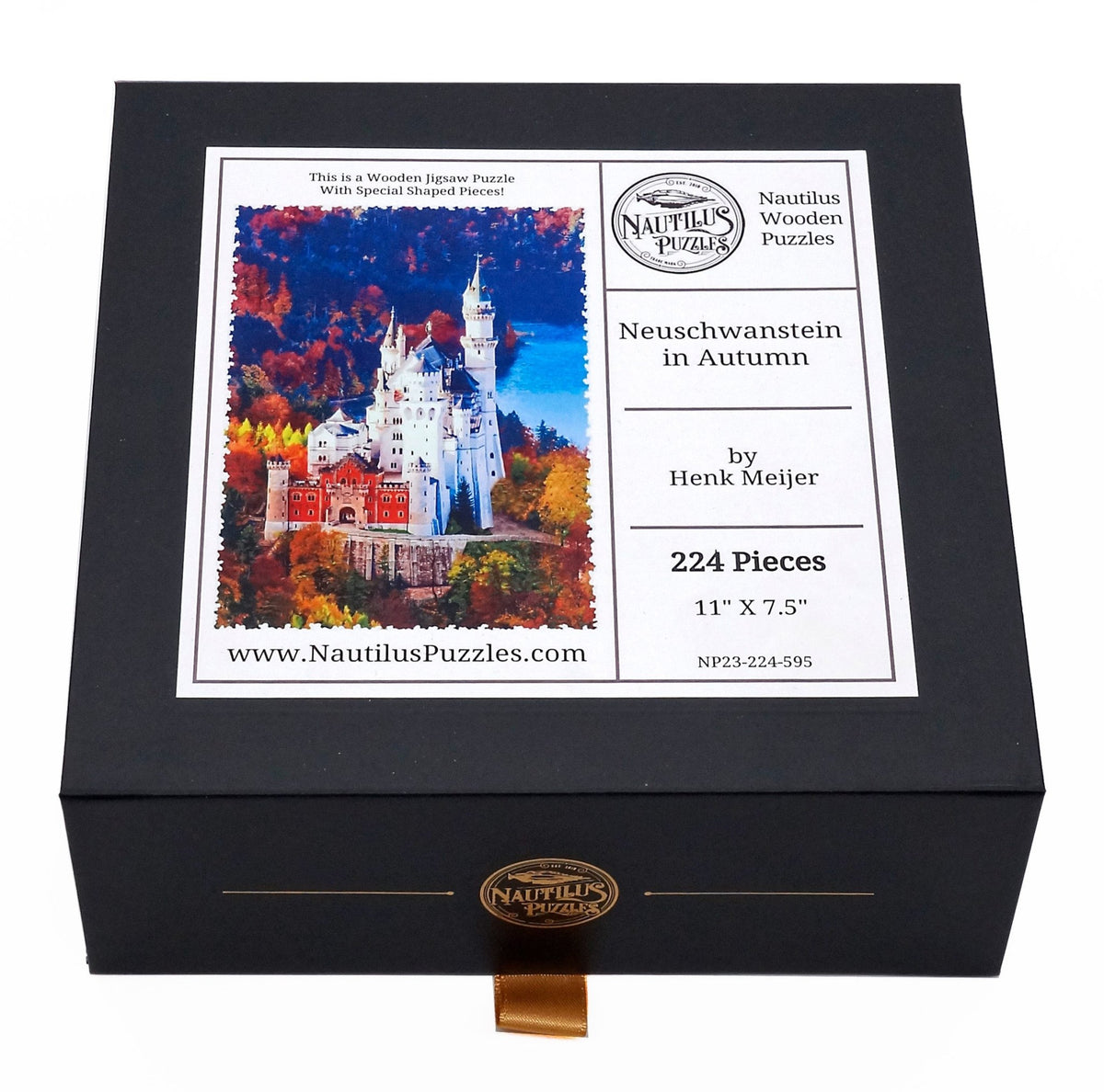 Neuschwanstein in Autumn (224 Piece Wooden Jigsaw Puzzle) - Nautilus Puzzles - Wooden Jigsaw Puzzles For Adults